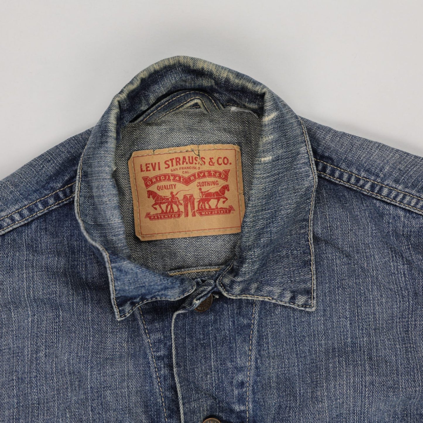 Levi's Vintage Blue Denim Trucker Jacket Large Cotton