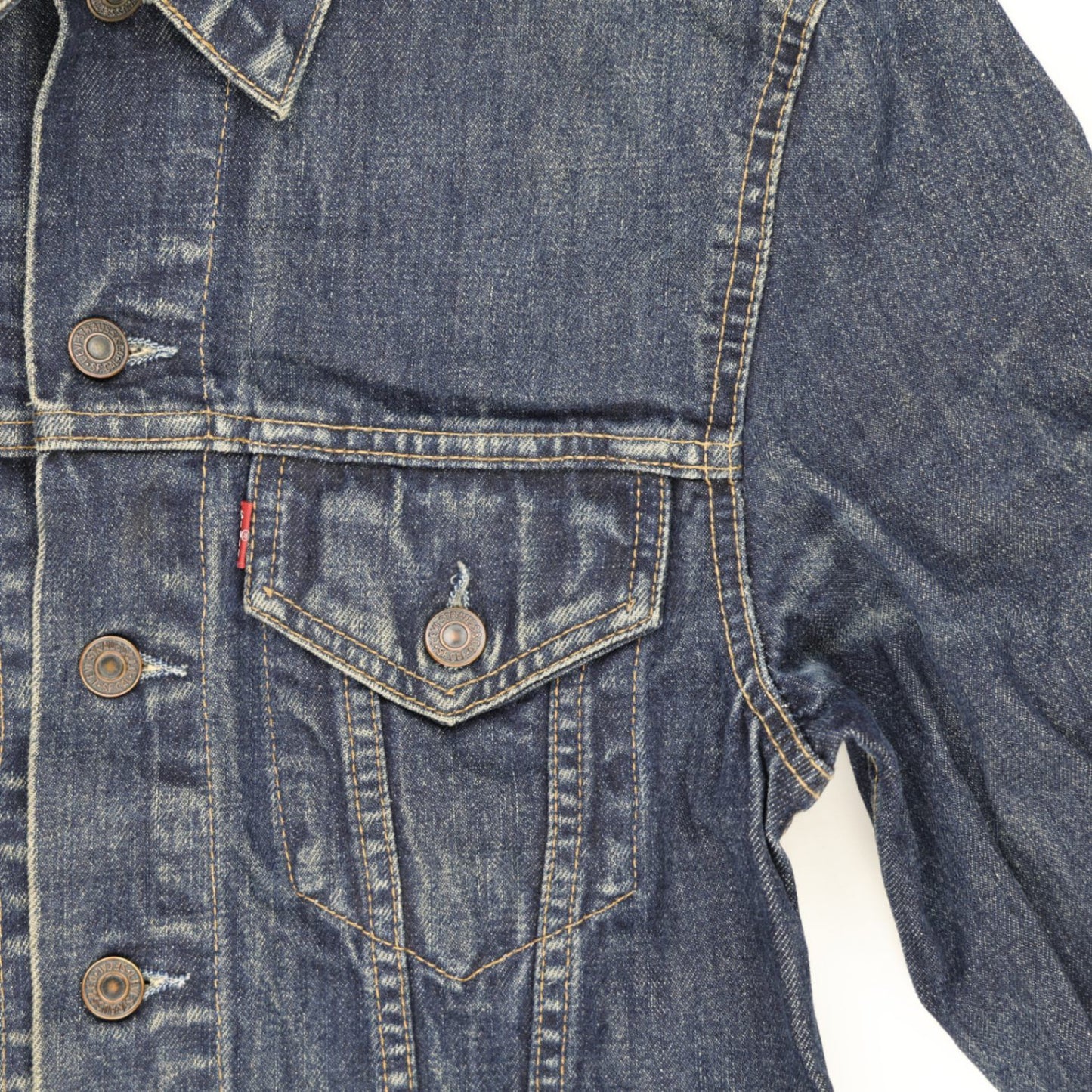 Levi's 70500 Vintage Dark Blue Denim Trucker Jacket Size S Cotton