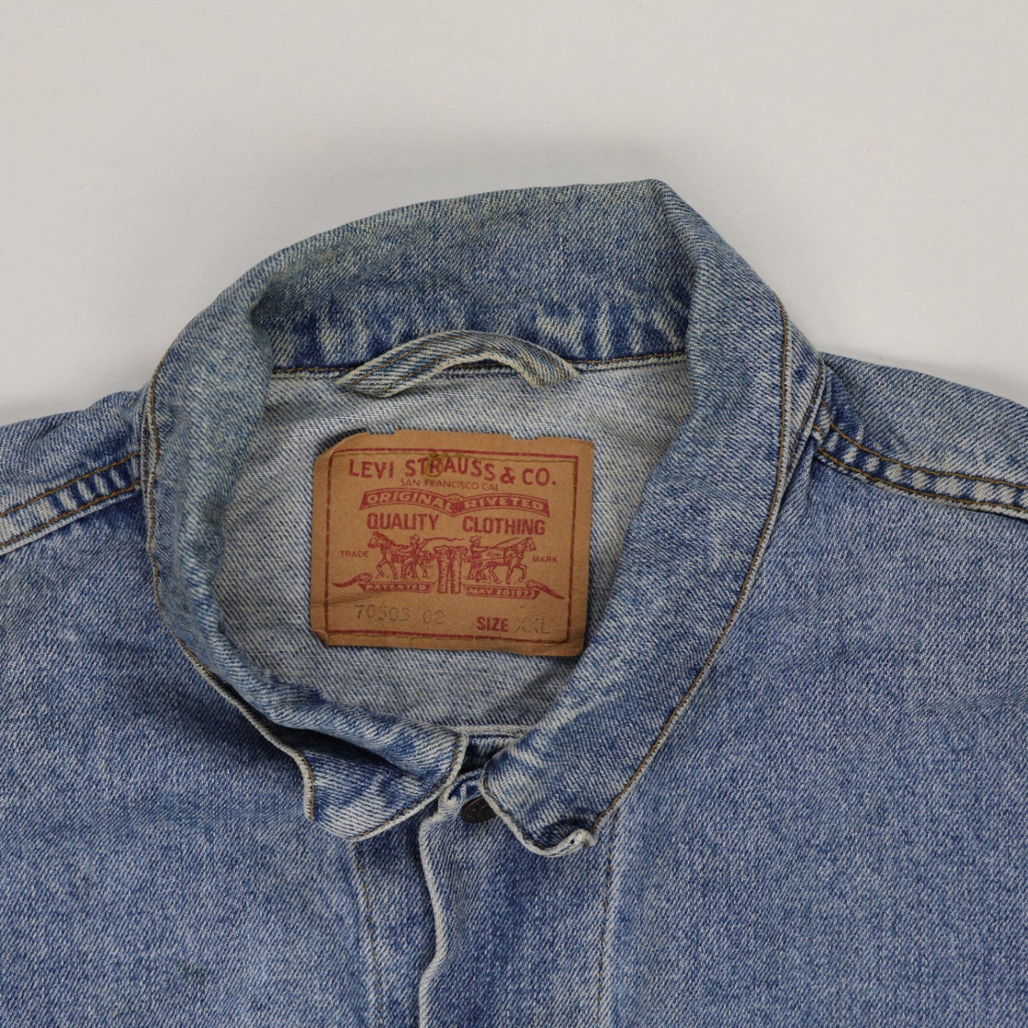 Levi's 70503 XXL Blue Vintage Denim Jacket Cotton Collared
