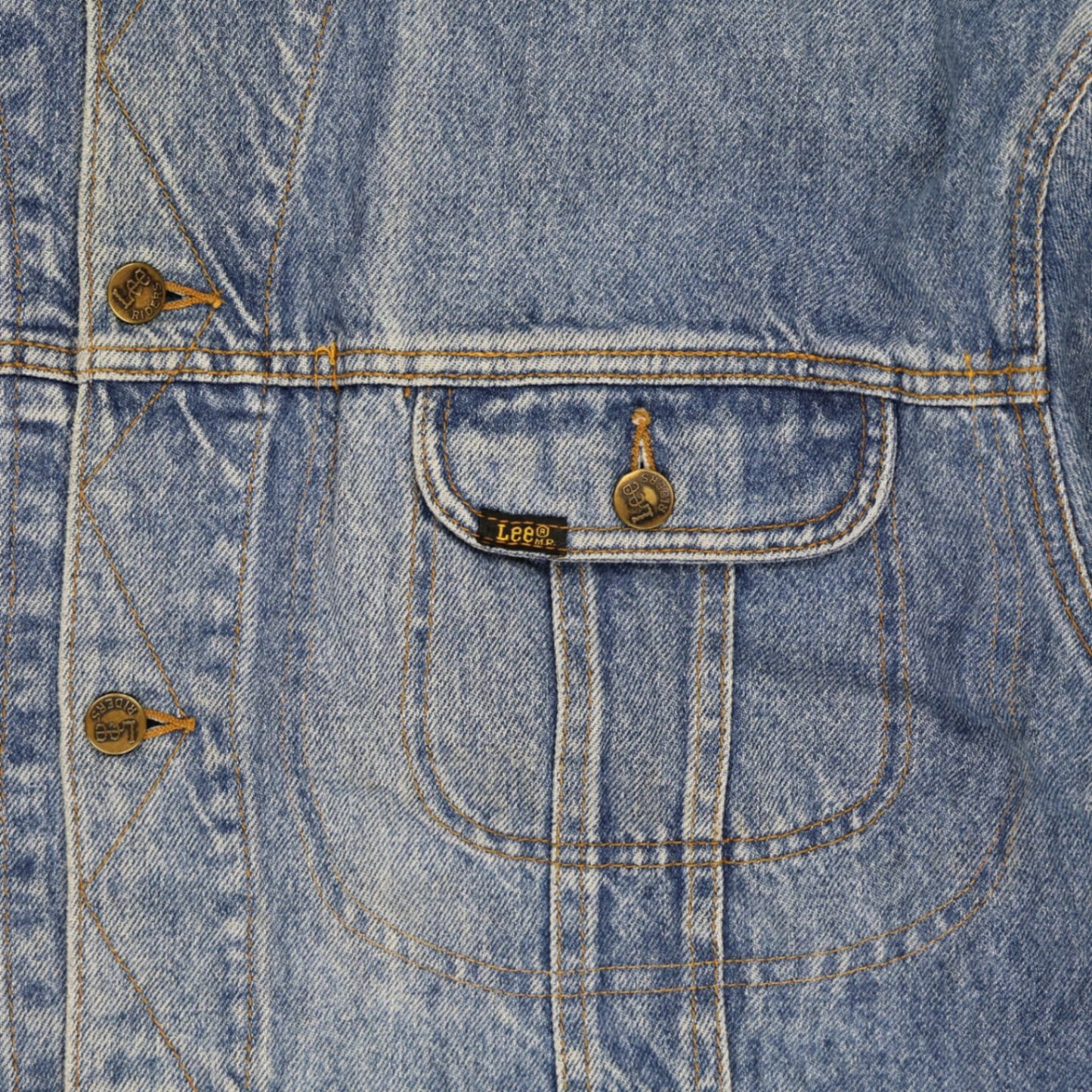 Lee Vintage Blue Denim Jacket Large Cotton Denim Collared