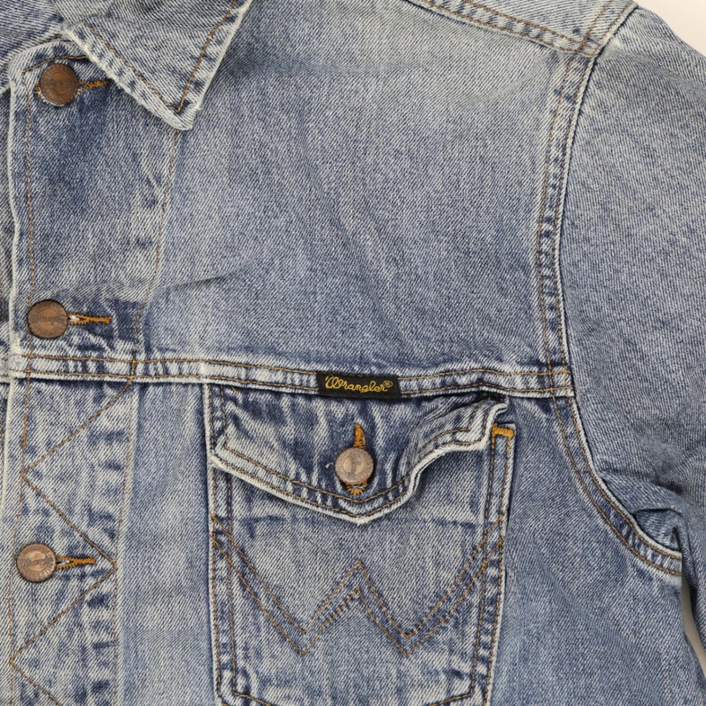 Wrangler Vintage Light Blue Denim Jacket Small 100% Cotton Collared