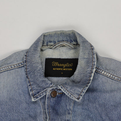 Wrangler Vintage Light Blue Denim Jacket Small 100% Cotton Collared