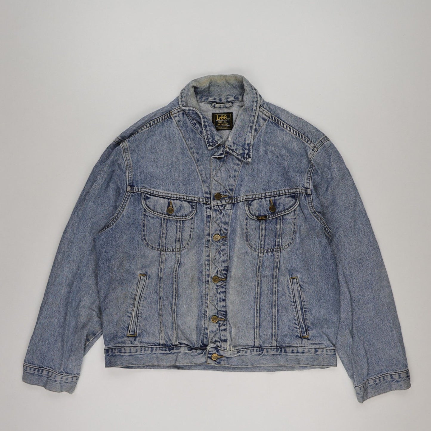 Lee Men's Vintage Light Blue Denim Jacket XL Cotton Casual Outerwear