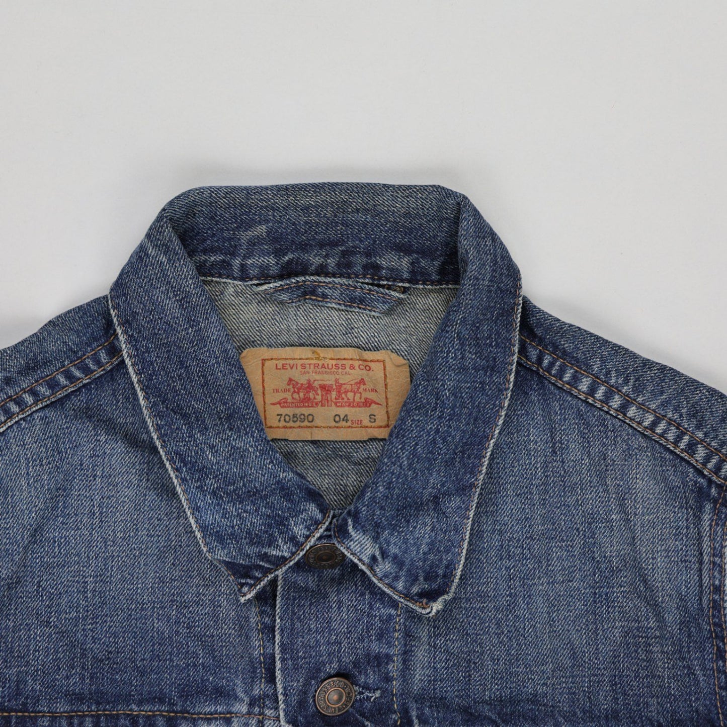 Levi's 70590 Classic Blue Denim Trucker Jacket Small Cotton