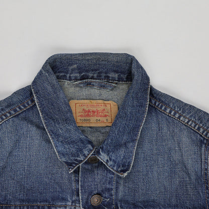 Levi's 70590 Classic Blue Denim Trucker Jacket Small Cotton