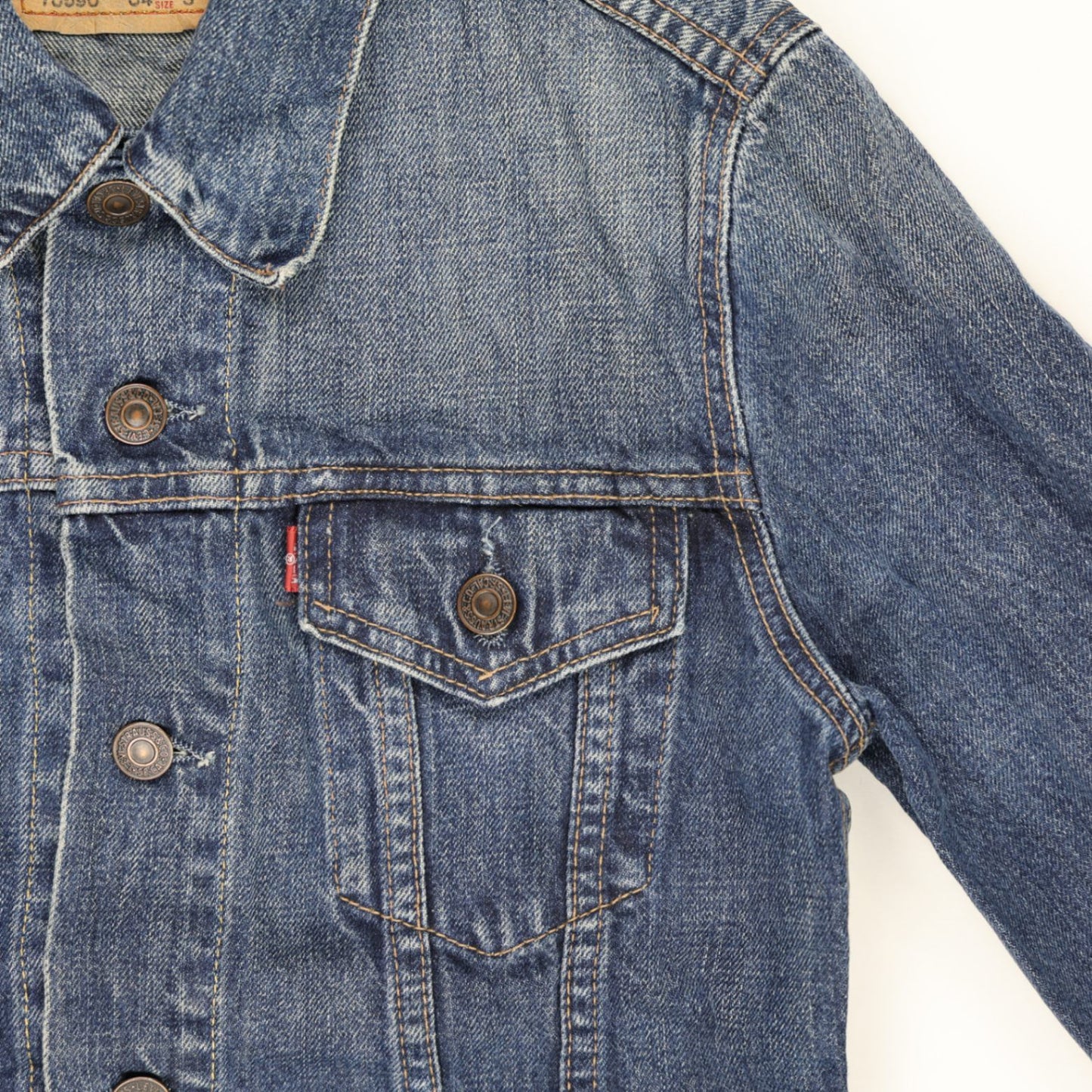 Levi's 70590 Classic Blue Denim Trucker Jacket Small Cotton