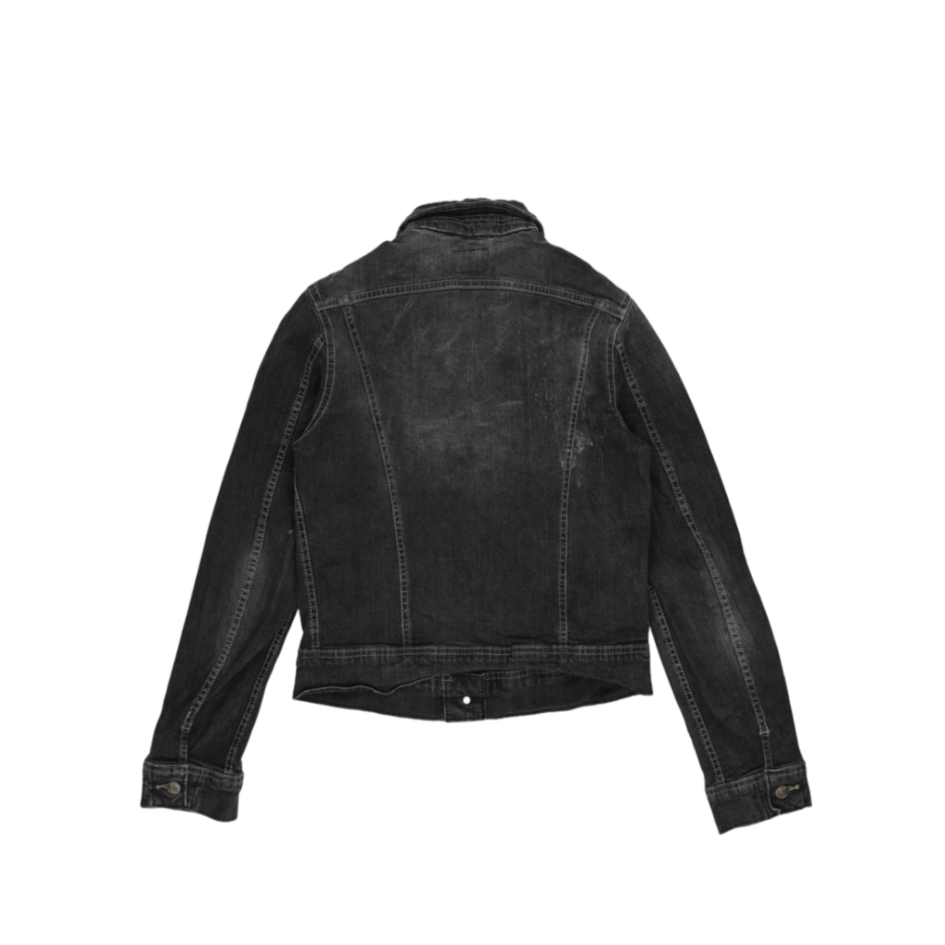 Lee Vintage Black Denim Jacket Small Cotton Blend Collared