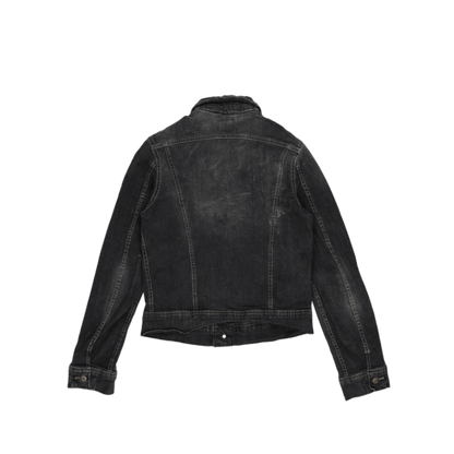 Lee Vintage Black Denim Jacket Small Cotton Blend Collared