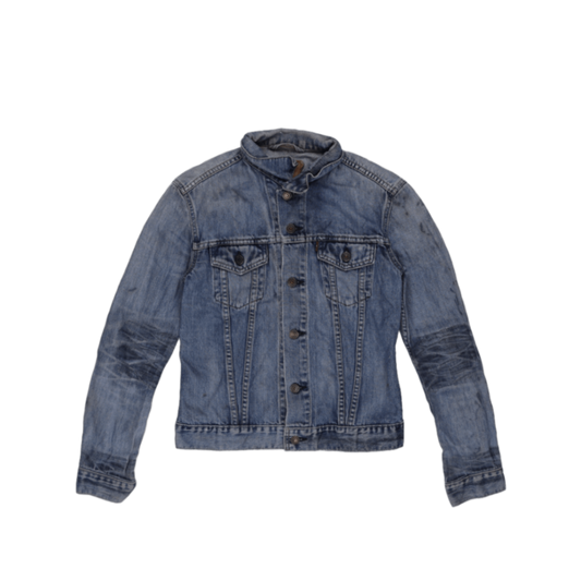 Levi's Girls Classic Medium Blue Denim Trucker Jacket Size Medium Cotton Vintage