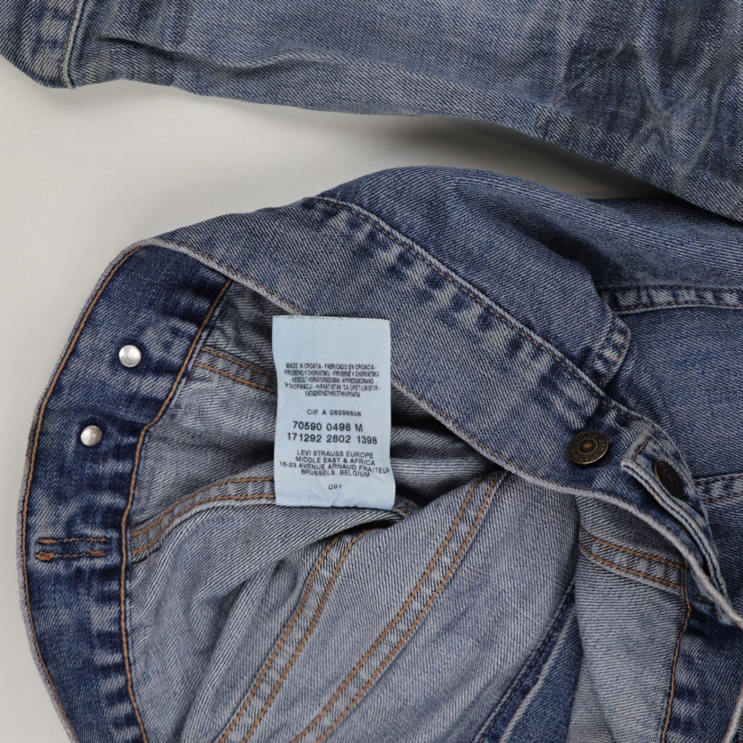 Levi's Girls Classic Medium Blue Denim Trucker Jacket Size Medium Cotton Vintage