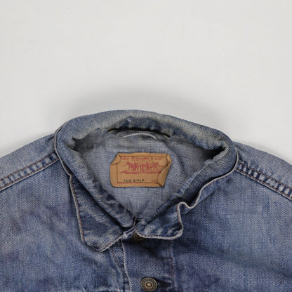 Levi's Girls Classic Medium Blue Denim Trucker Jacket Size Medium Cotton Vintage