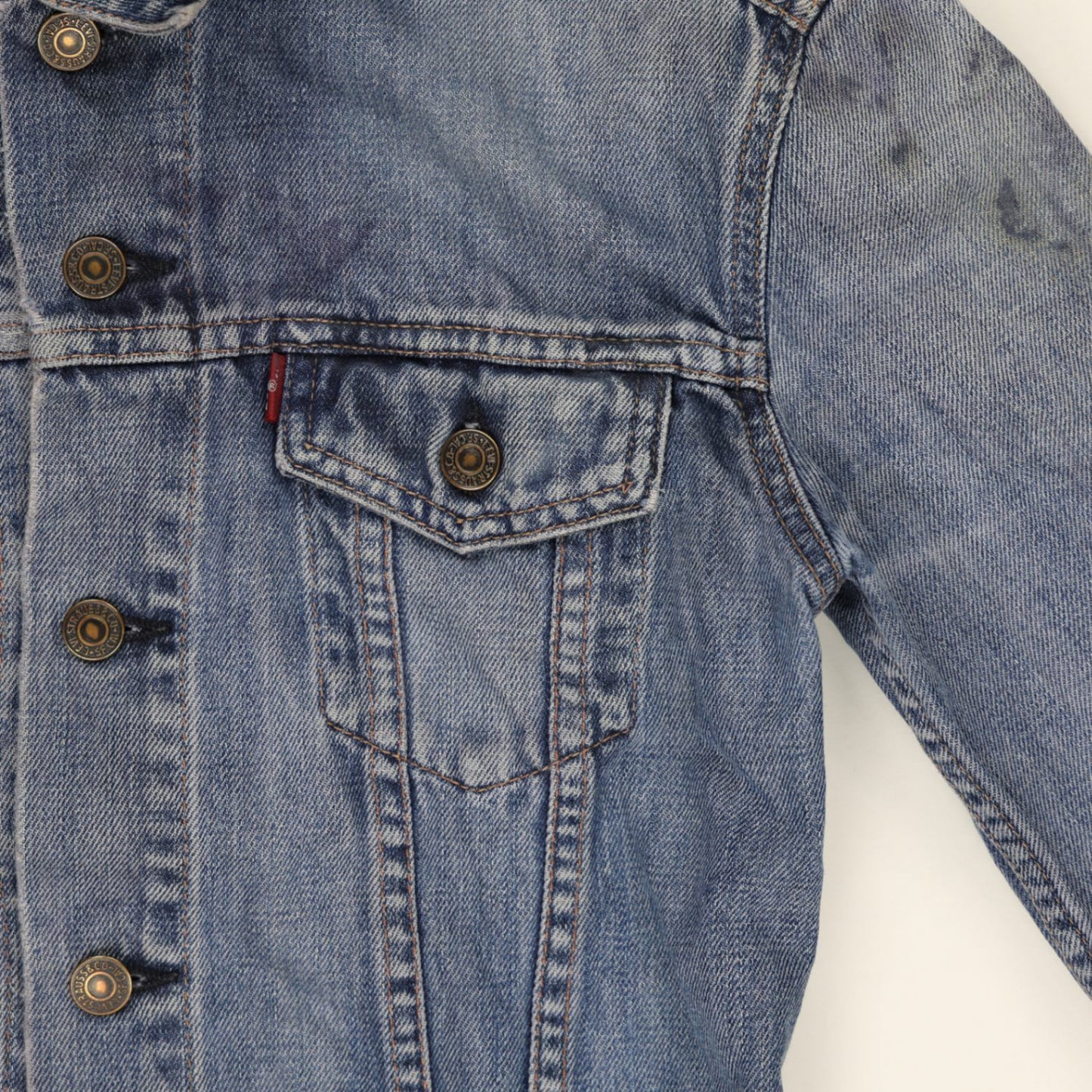 Levi's Girls Classic Medium Blue Denim Trucker Jacket Size Medium Cotton Vintage