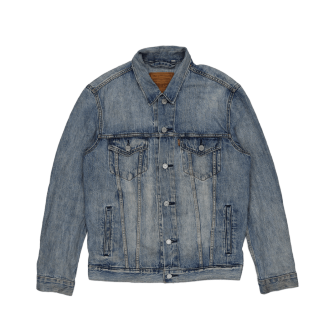 Levi's Vintage Medium Blue Denim Trucker Jacket Men's Size M 100% Cotton Collared