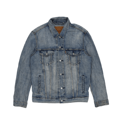 Levi's Vintage Medium Blue Denim Trucker Jacket Men's Size M 100% Cotton Collared
