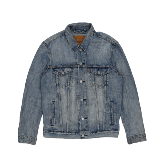 Levi's Vintage Medium Blue Denim Trucker Jacket Men's Size M 100% Cotton Collared