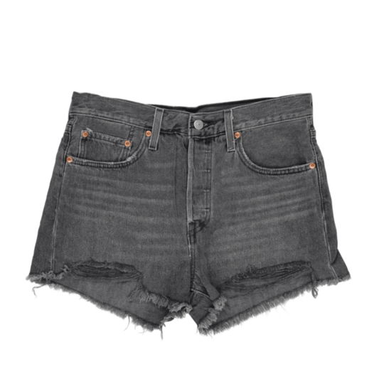 Levi's Vintage 501 High Waist Distressed Black Denim Cut-Off Shorts Women's Size W27 Cotton