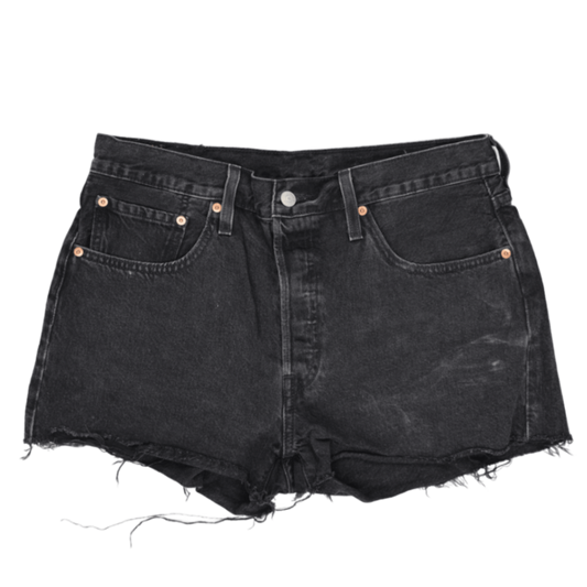 Levi's Vintage Black High Waisted Denim Shorts Women's Size 28 100% Cotton