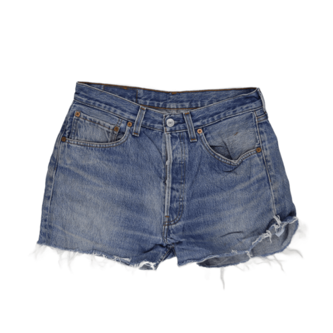 Levi's 501 Vintage Distressed Blue Denim Shorts W31 Cotton
