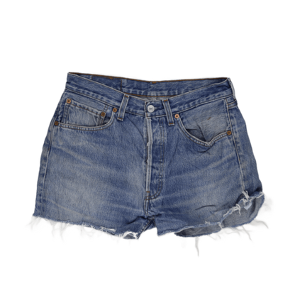 Levi's 501 Vintage Distressed Blue Denim Shorts W31 Cotton