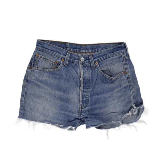 Levi's 501 Vintage Distressed Blue Denim Shorts W31 Cotton