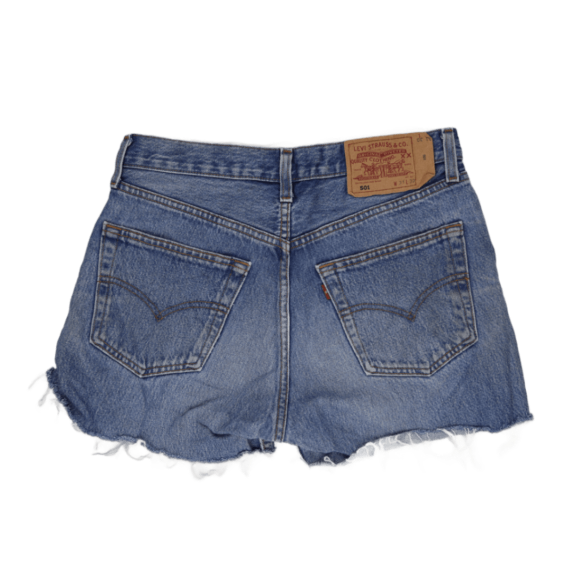 Levi's 501 Vintage Distressed Blue Denim Shorts W31 Cotton