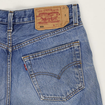Levi's 501 Vintage Distressed Blue Denim Shorts W31 Cotton
