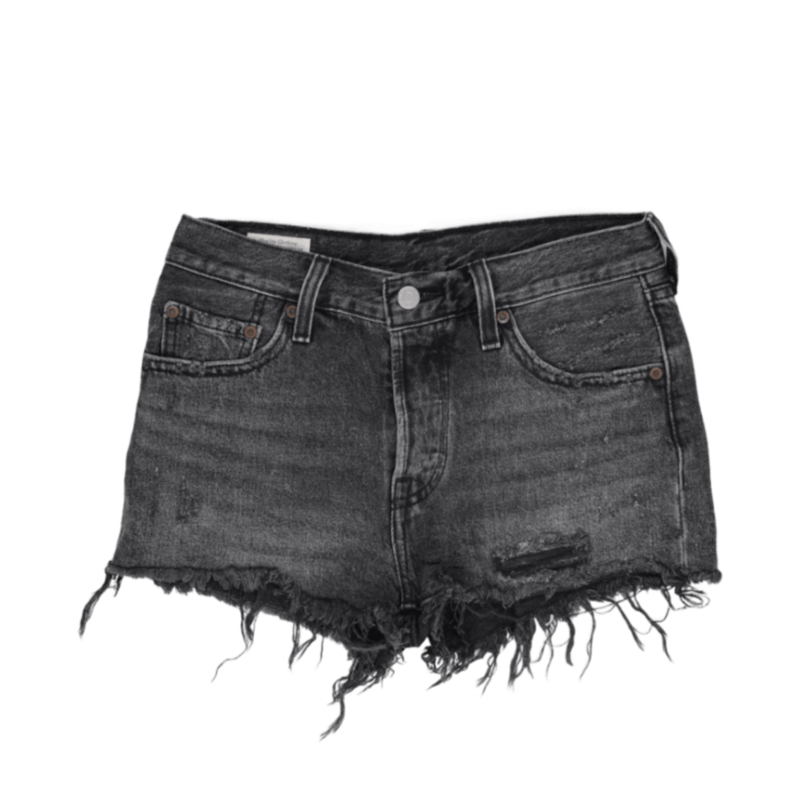 Levi's Vintage Black Cotton Denim Cut Off Distressed Shorts W27 UK 8-10