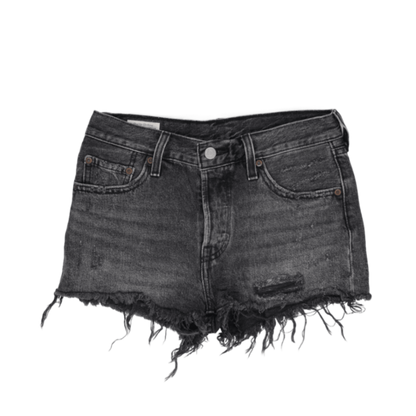 Levi's Vintage Black Cotton Denim Cut Off Distressed Shorts W27 UK 8-10