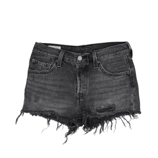 Levi's Vintage Black Cotton Denim Cut Off Distressed Shorts W27 UK 8-10