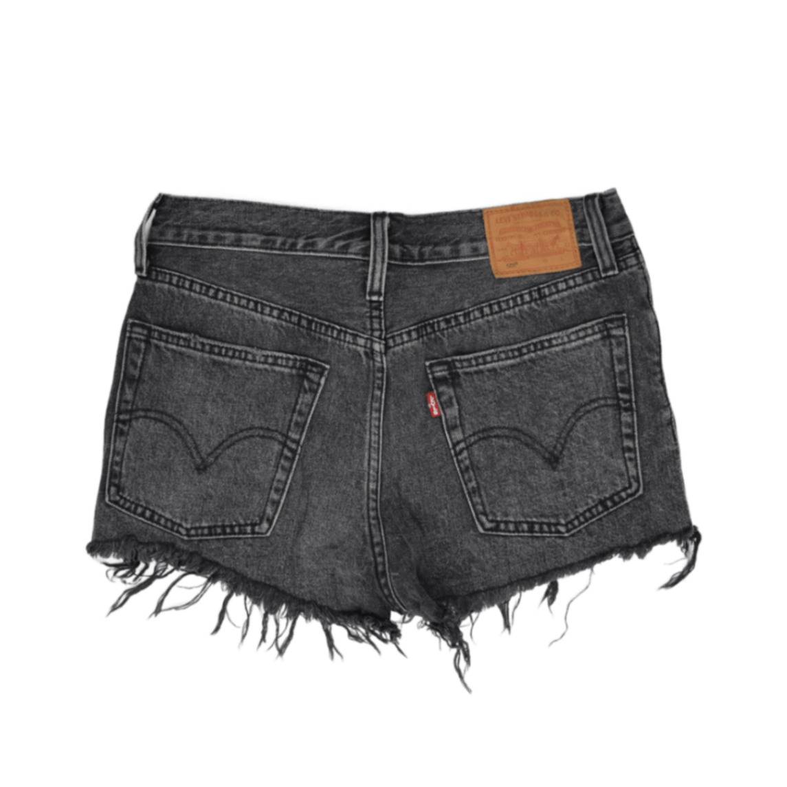 Levi's Vintage Black Cotton Denim Cut Off Distressed Shorts W27 UK 8-10