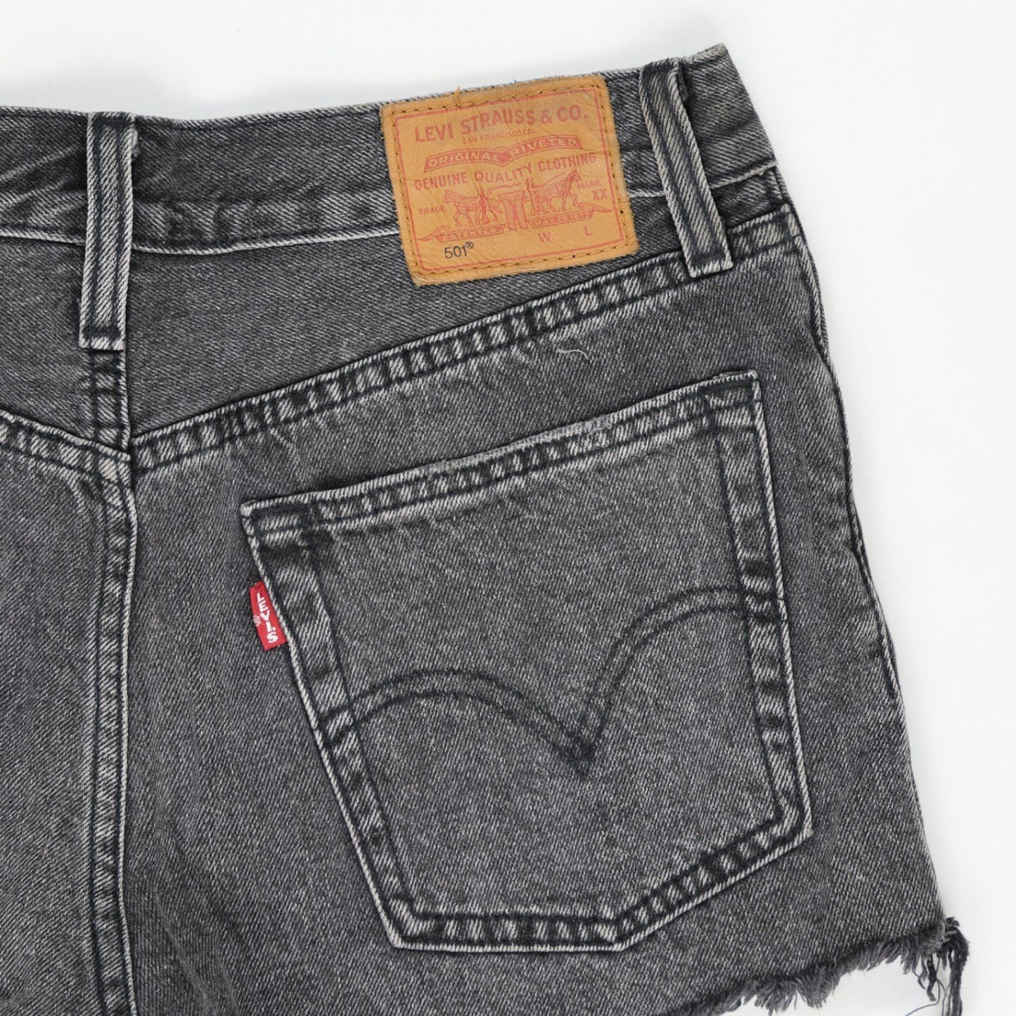 Levi's Vintage Black Cotton Denim Cut Off Distressed Shorts W27 UK 8-10