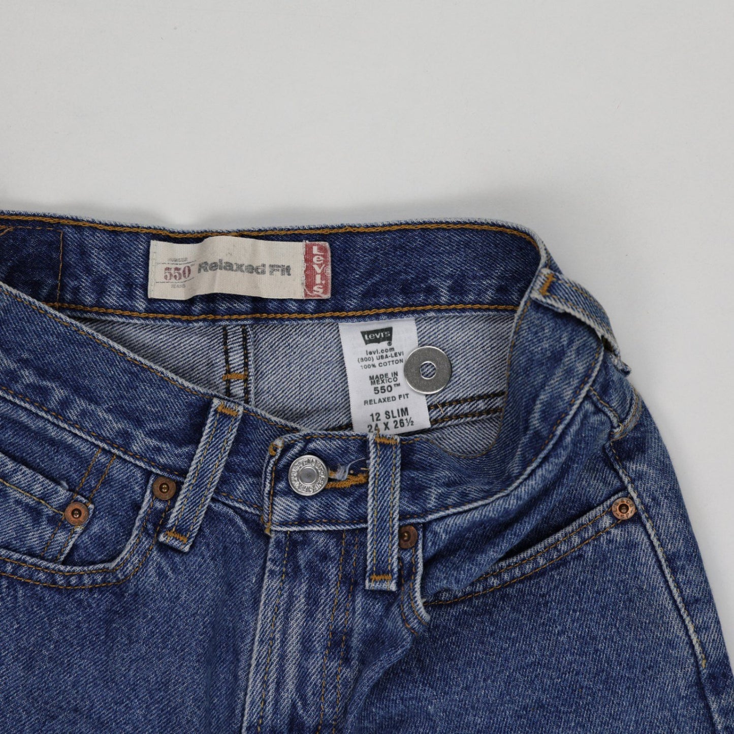 Levi's 550 Vintage Denim Shorts Women Blue 12 X Slim 100 Percent Cotton