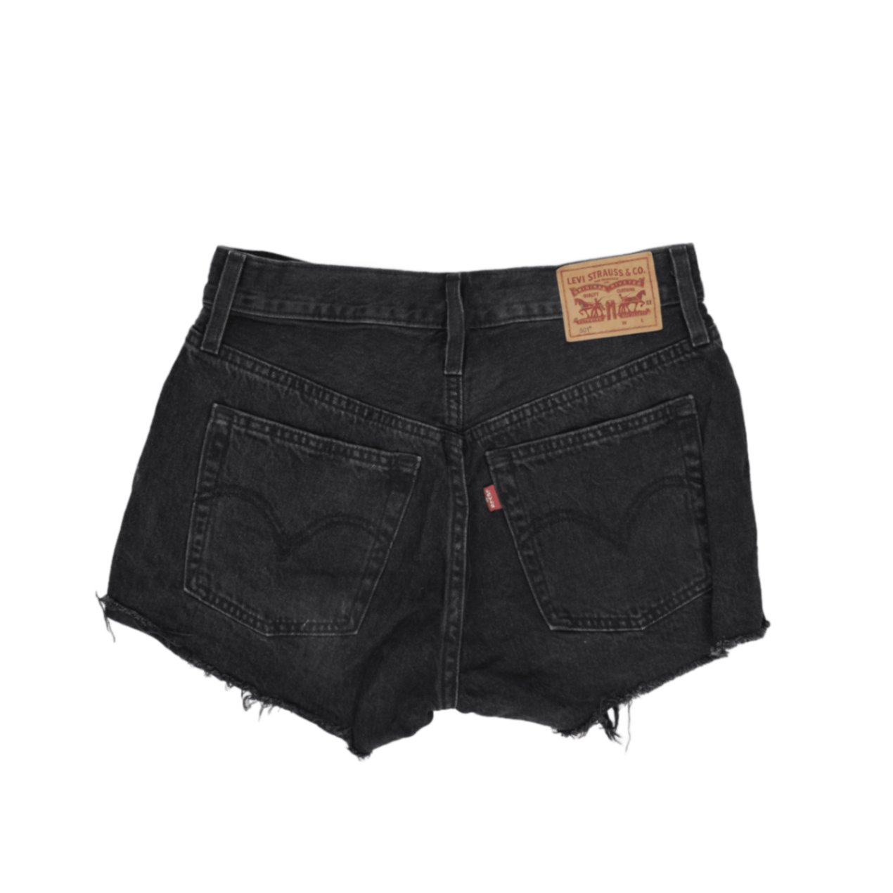 Levi's 501 Black High Waisted Denim Shorts 28W 100% Cotton Vintage