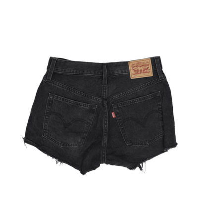 Levi's 501 Black High Waisted Denim Shorts 28W 100% Cotton Vintage