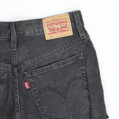 Levi's 501 Black High Waisted Denim Shorts 28W 100% Cotton Vintage