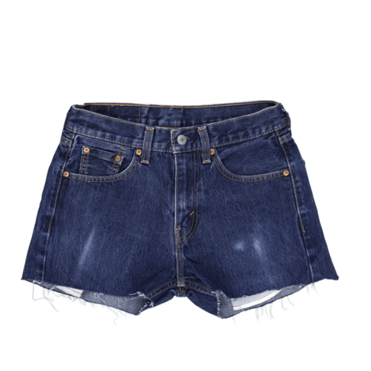 Levi's 505 Women's Vintage High Waisted Denim Shorts Blue W27 L32 Cotton