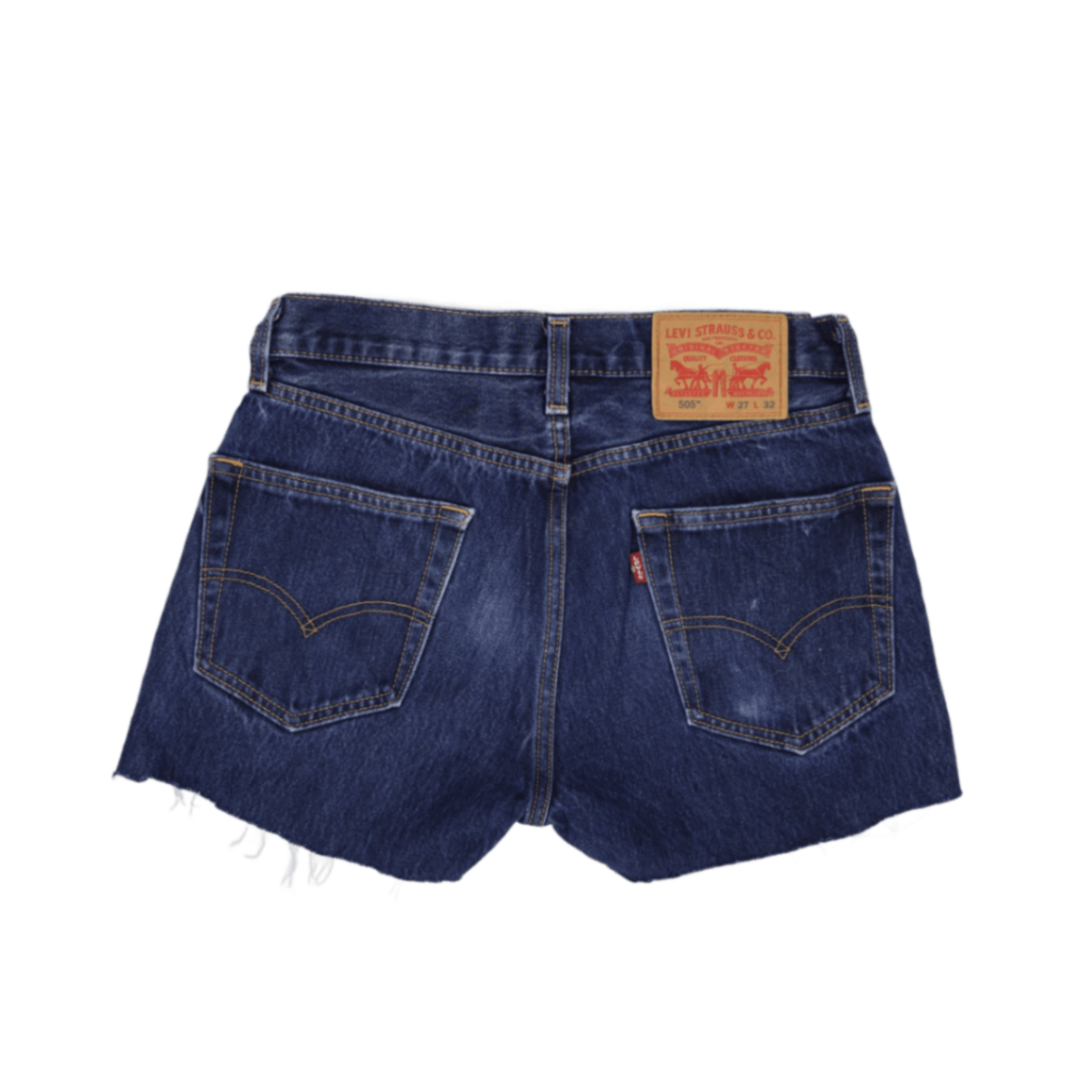 Levi's 505 Women's Vintage High Waisted Denim Shorts Blue W27 L32 Cotton