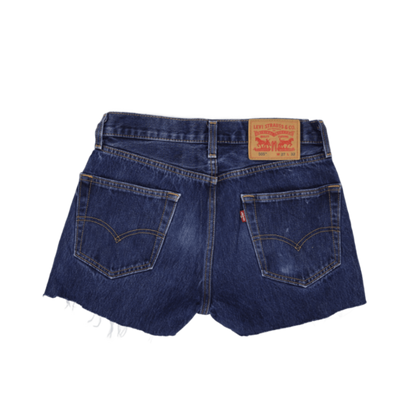 Levi's 505 Women's Vintage High Waisted Denim Shorts Blue W27 L32 Cotton