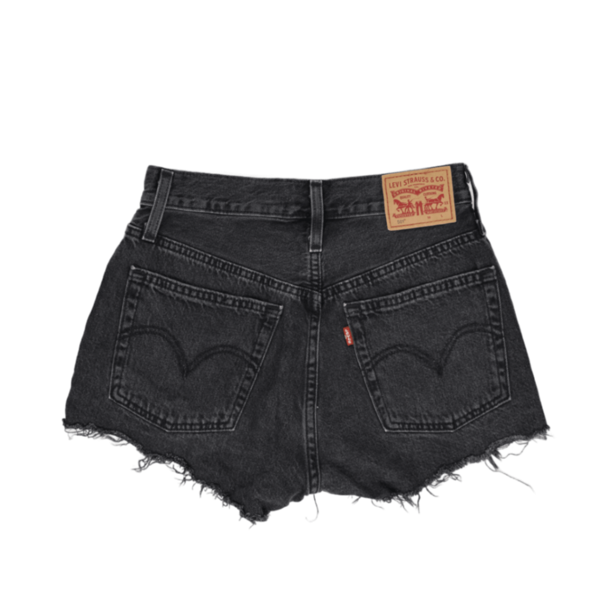 Levi's 501 Black Denim High Rise Cut Off Shorts W29 Vintage 100% Cotton