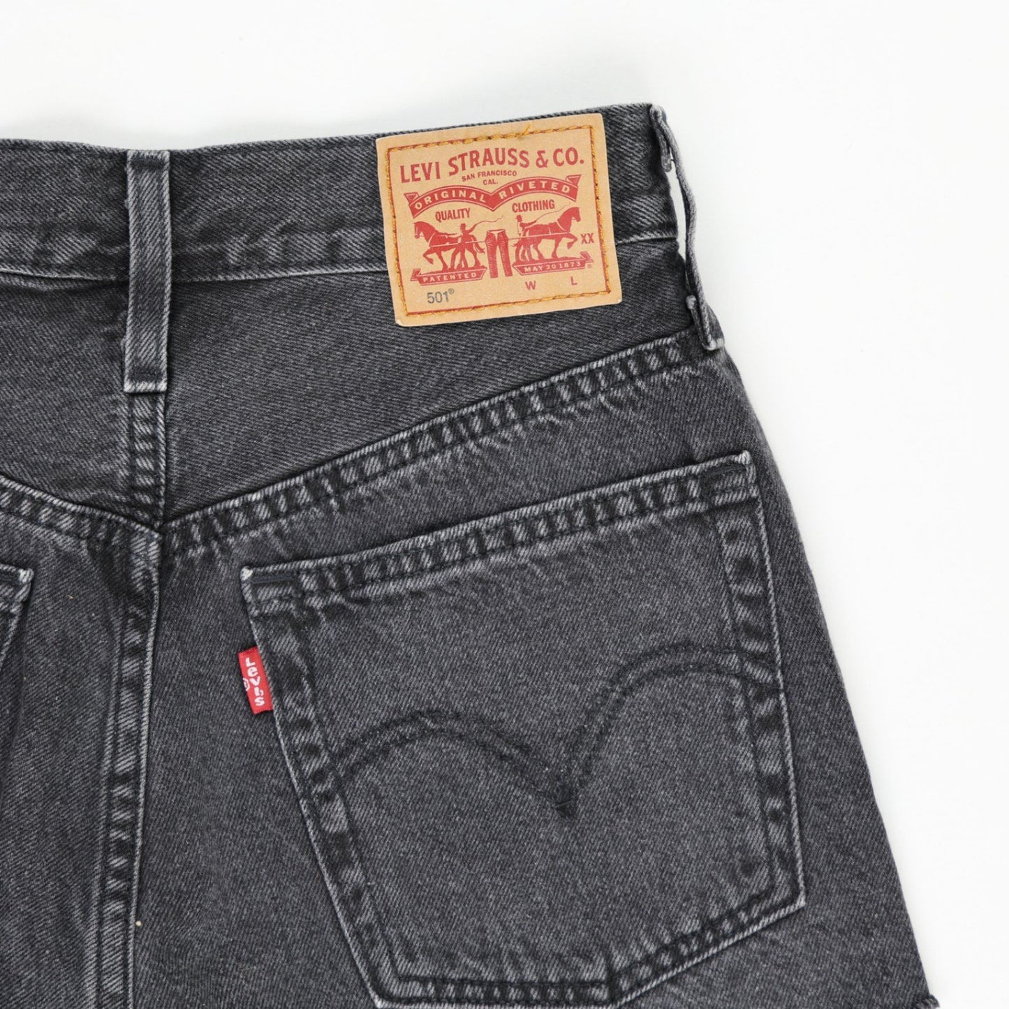 Levi's 501 Black Denim High Rise Cut Off Shorts W29 Vintage 100% Cotton
