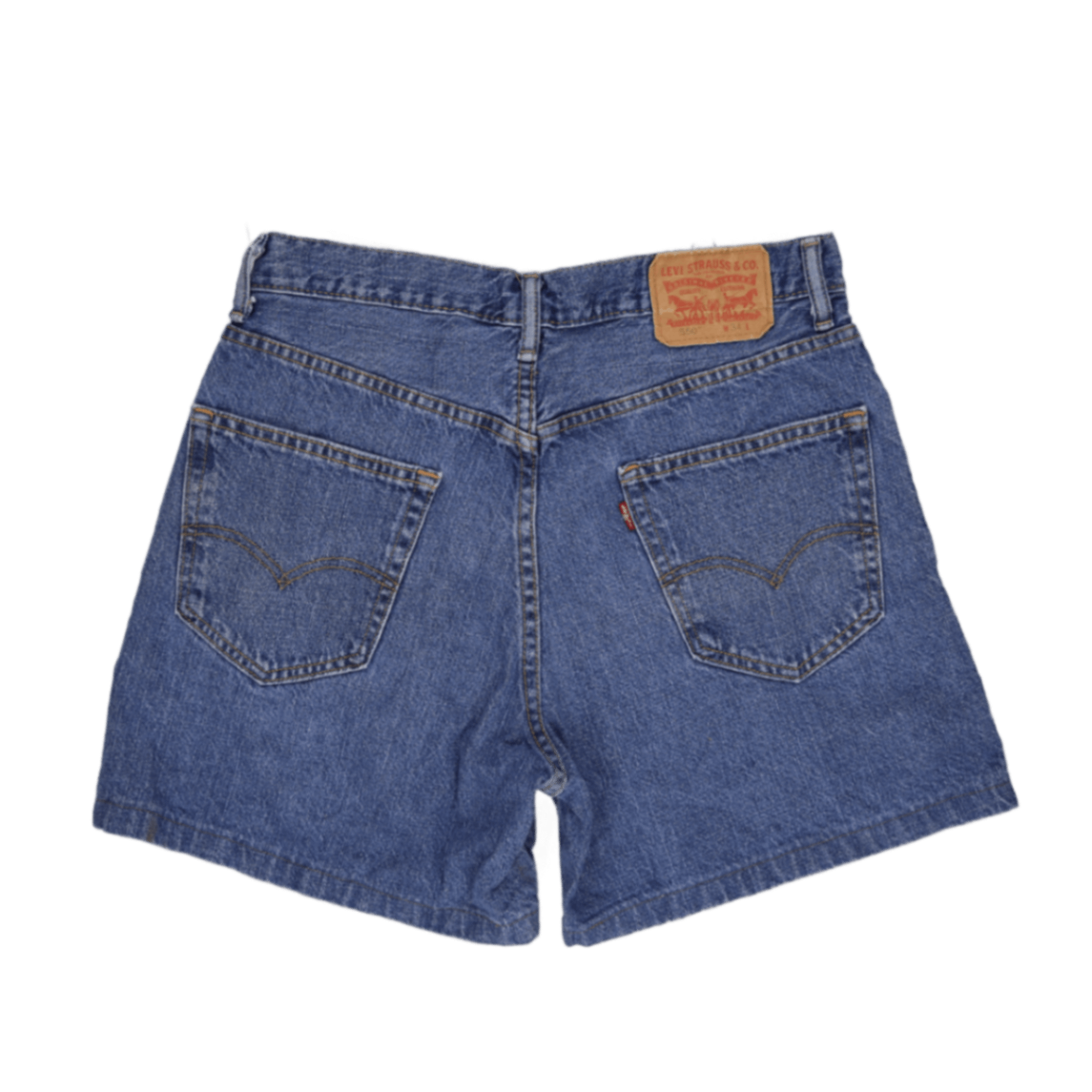 Levi's 550 High Waisted Denim Shorts Blue W34 100 Percent Cotton Vintage
