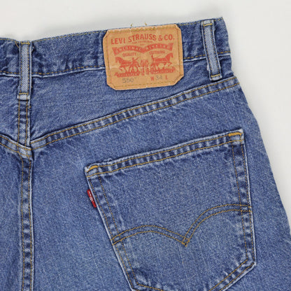 Levi's 550 High Waisted Denim Shorts Blue W34 100 Percent Cotton Vintage