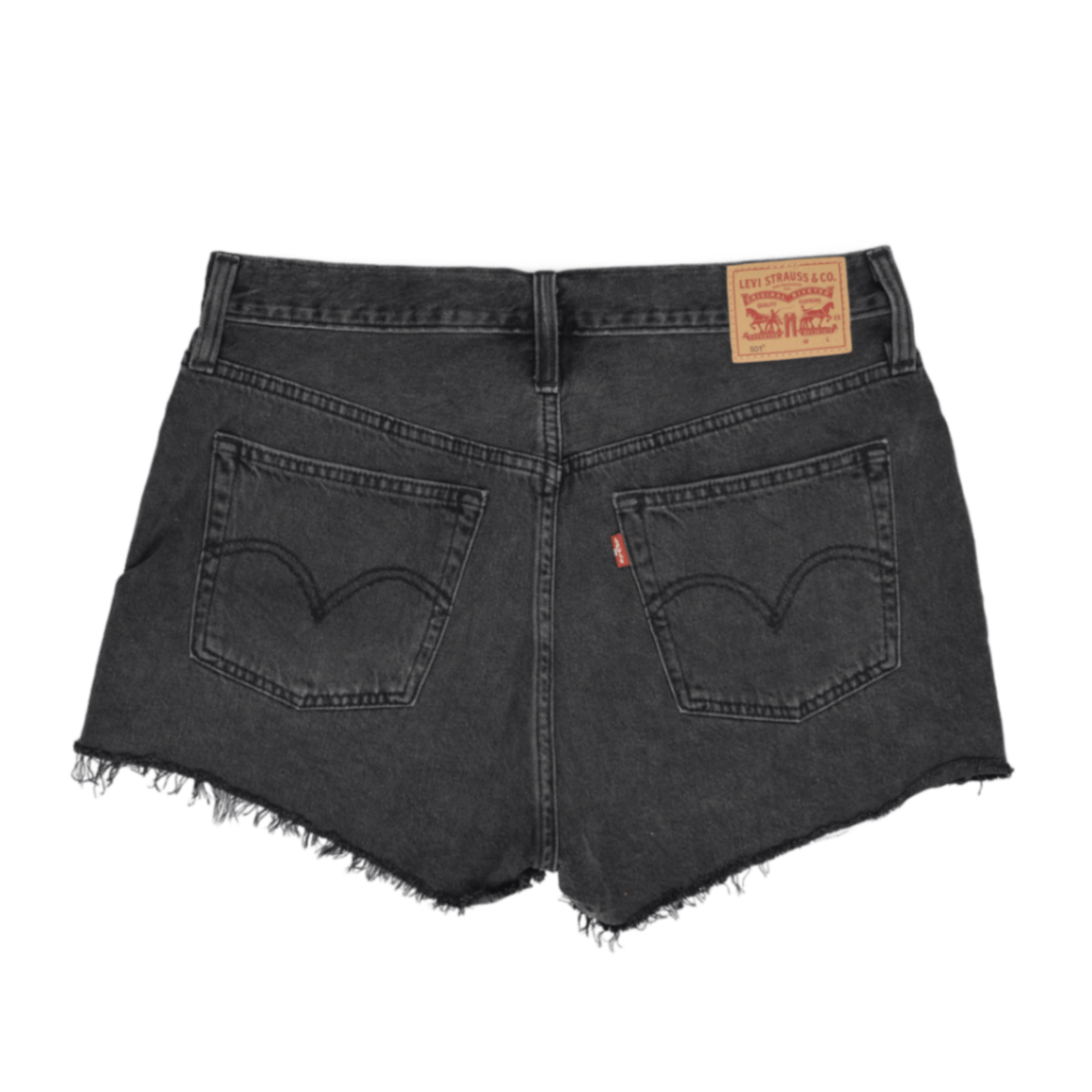 Levi's 501 Black Denim High Waist Distressed Cut Off Shorts Womens W31 100 Cotton Vintage