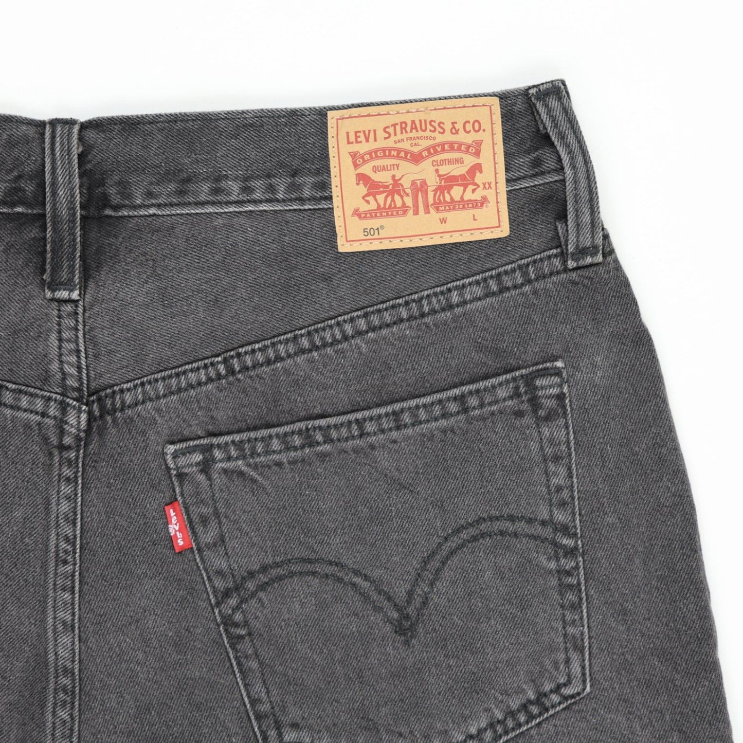 Levi's 501 Black Denim High Waist Distressed Cut Off Shorts Womens W31 100 Cotton Vintage