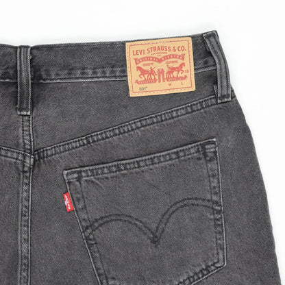 Levi's 501 Black Denim High Waist Distressed Cut Off Shorts Womens W31 100 Cotton Vintage