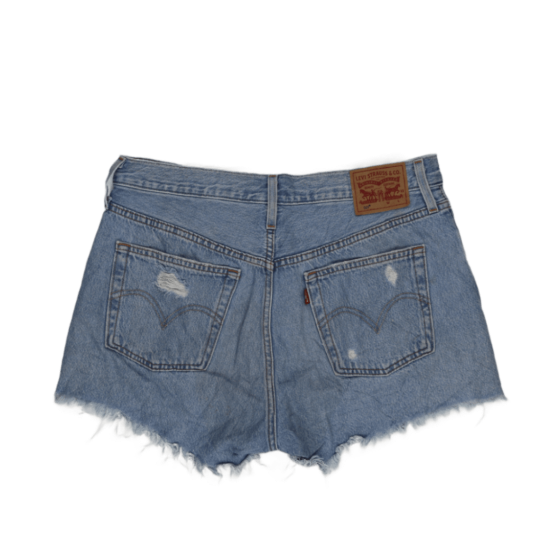 Levi's 501 Distressed High Waist Denim Shorts Blue W31 Cotton Vintage