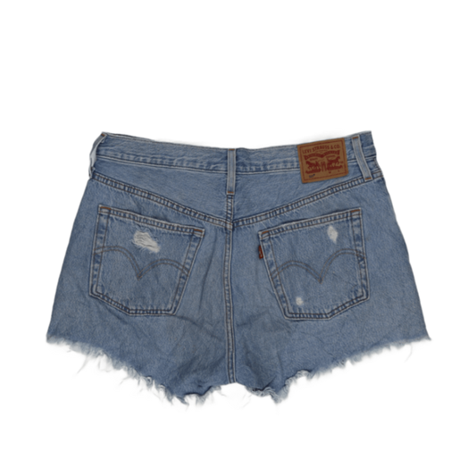 Levi's 501 Distressed High Waist Denim Shorts Blue W31 Cotton Vintage