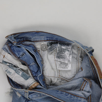 Levi's 501 Distressed High Waist Denim Shorts Blue W31 Cotton Vintage
