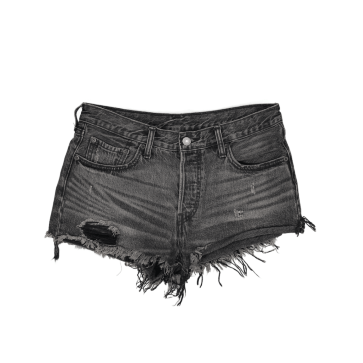 Levi's 501 High Rise Denim Shorts Womens Charcoal W28 100 Percent Cotton Vintage
