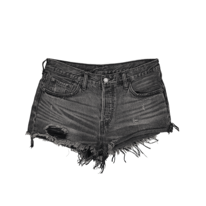 Levi's 501 High Rise Denim Shorts Womens Charcoal W28 100 Percent Cotton Vintage